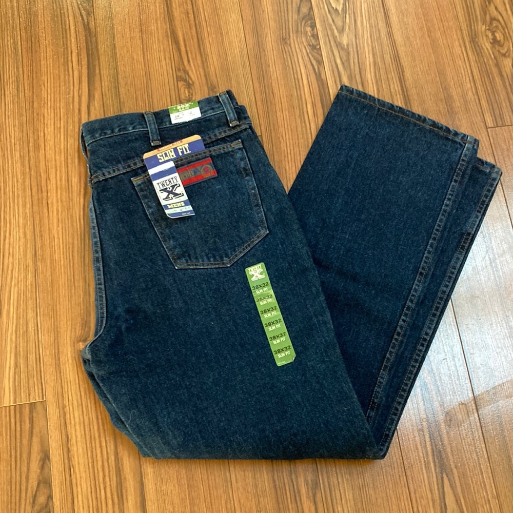 Wrangler 20x Men's Slim Jeans in Dark Blue Denim 38x32